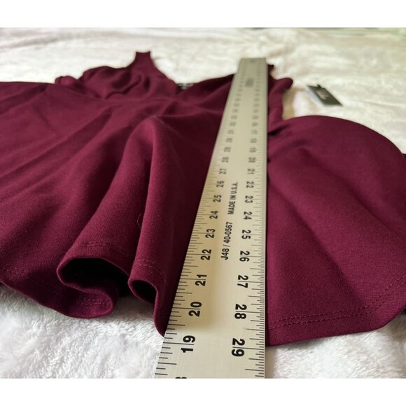 Lulus I Feel Good Skort Dress Women's Small Burgundy Fit & Flare Sleeveless - Picture 10 of 12